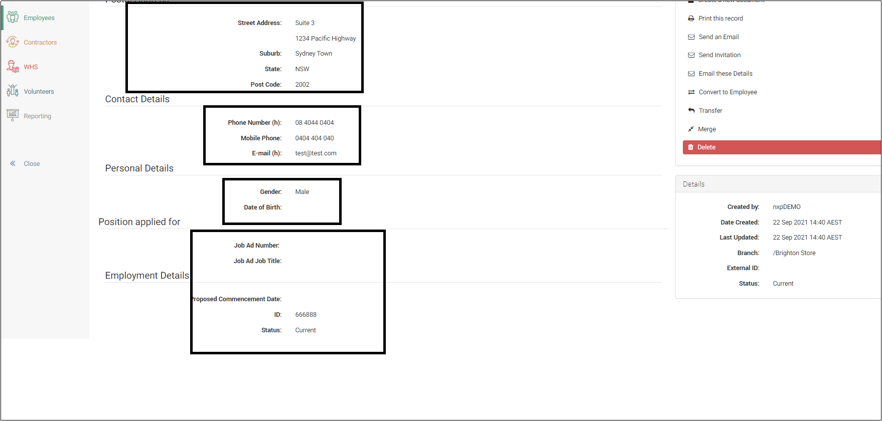 enableHR Candidate Details