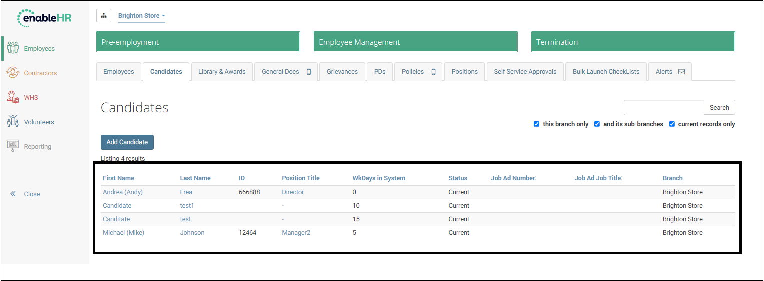enableHR Candidates