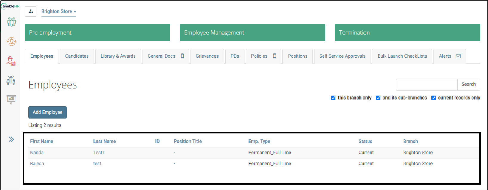 enableHR Employees