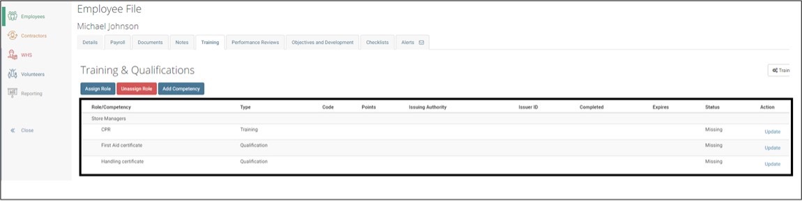 Allocate Role to Employee